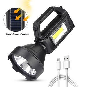Dual <b>Light</b> Source <b>LED</b> Handheld Searchlight COB Side Flood + Main Spotlight <b>Rechargeable</b> Portable Work Lamp Anti-tip Base - Product Image 4