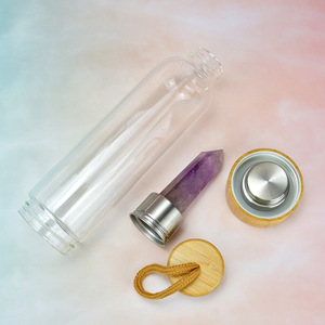 Bouteille d'eau à couvercle en cristal d'élixir <span class=keywords><strong>de</strong></span> bambou avec pointe en cristal naturel bouteille d'énergie <span class=keywords><strong>de</strong></span> baguette d'obélisque <span class=keywords><strong>de</strong></span> guérison - Product Image 4