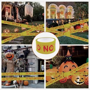 Cinta de advertencia de Halloween de 25 m, decoraciones de precaución para fiestas, decoración exterior - Product Image 2