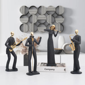 Statua di Musicista <span class=keywords><strong>Chitarrista</strong></span>, Figura in Resina di Sassofonista, Statua Astratta di Gruppo Jazz da Collezione, Regalo per Club, Decorazione per la Casa - Product Image 2