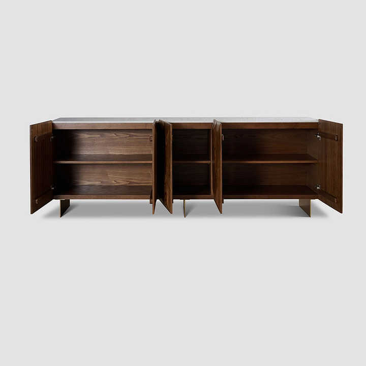 Custom nordic modern wood sideboard luxury high end storage 5 doors ... - Swedish Luxury High End Storage