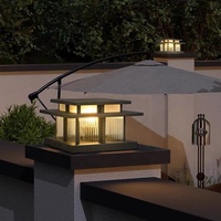 Lampe moderne pour pelouse à pilier lampe de jardin LED audacieuse abat-jour en verre/acrylique lampe solaire à pilier