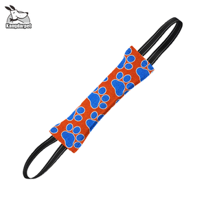 Kangdarpet Durable <b>Interactive</b> Dog Tug <b>Toy</b> with Double Handles - Orange & Blue Dot Pattern Pet Chew <b>Toy</b> for Aggressive Chewers - Product Image 1