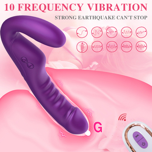 Afstandsbediening 10 Frequentie Trillingen G-Spot Stimuleren Echte Seks Genot Krachtige Dubbele Hoofd <span class=keywords><strong>Dildo</strong></span> Vibrator Seksspeeltje Voor Lesbienne - Product Image 3