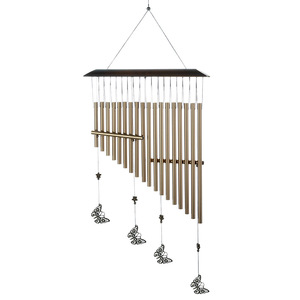 Ornement de jardin extérieur écologique, carillon éolien en bois et en aluminium en forme de papillon - Product Image 6