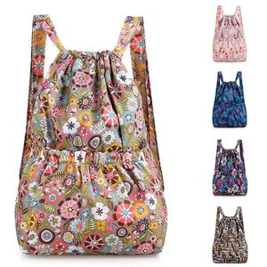 Mochila con cordón de moda Vintage personalizada, gran capacidad, viaje, poliéster impermeable para uso al aire libre, bolsa con cordón - Product Image 1