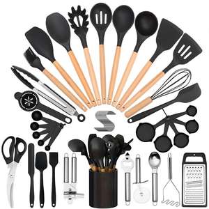 Ensemble d'ustensiles de cuisine Chef, 44 pièces, en silicone antiadhésif, résistant au four et au lave-vaisselle, ensemble de spatules pour la pâtisserie - Product Image 1