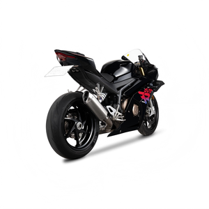 Pot d'échappement avant central en alliage de titane noir, adaptable pour <span class=keywords><strong>moto</strong></span> ZXMOTO 500, à passage direct - Product Image 2
