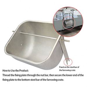 Heavy Duty Stainless Steel Pig Feeder <strong>Trough</strong> Sow Feed Bowl for Gestation Crate Farrowing Pen Finishing Pig Feeding Equipment - Product Image 5