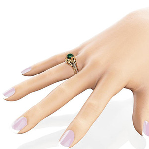 Green Accent Ring for Women, Elegant Statement Jewelry, Luxury Inspired Engagement Style Fashion Accessory - Product Image 6