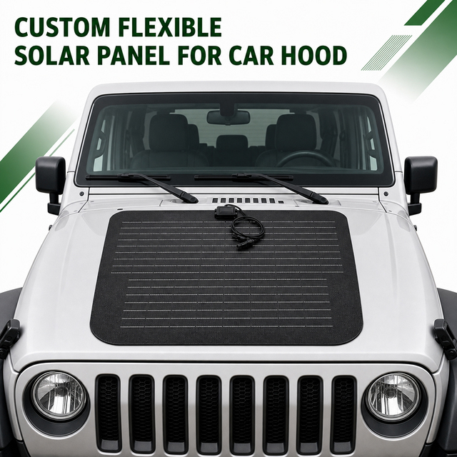 Wholesale Flexible Solar Panel for Car Hood 90W 18V Lightweight PV Module with Adhesive for 12V Vehicle Battery Maintenance
