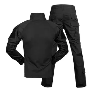 Pantaloni da caccia tuta tattica uniforme nera tuta da combattimento camicia tattica