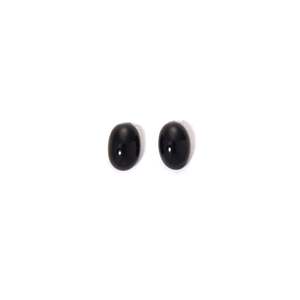 Fashion <b>Stud</b> <b>Earrings</b> 316L Stainless Steel PVD Gold Plating Sustainable Resistant Oval Shape <b>Black</b> Color - Product Image 1
