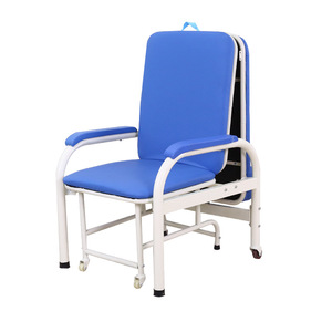 Chaise pliante d'hôpital, 50 cm de large, structure métallique, pour aidants et patients, inclinable avec roulettes - Product Image 5