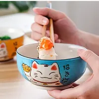 Bol à salade, à nouilles, à soupe en céramique ronde de style japonais multi-tailles, vaisselle de restaurant, vaisselle de maison, porcelaine fine