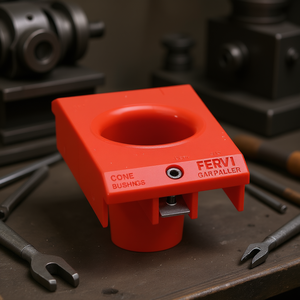 Douilles de support de cône Fervi pour extracteurs d'engrenages, en plastique rouge avec insert métallique - Product Image 3