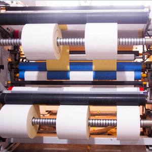 80gsm Coated Art Paper Thermal Transfer Label Jumbo Roll Self-Adhesive Sticker Semi Gloss Paper With Permanent <b>Glue</b> Yellow Line - Product Image 2