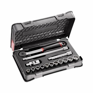 606 1/2 Inch <b>Socket</b> Set With <b>Ratchet</b> And Extensions For Automotive Repair - Product Image 1