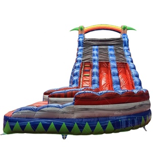 WINSUN Toboggan aquatique gonflable incurvé en PVC personnalisé, motif marbre <span class=keywords><strong>tropical</strong></span> coloré, pour adultes et enfants - Product Image 1