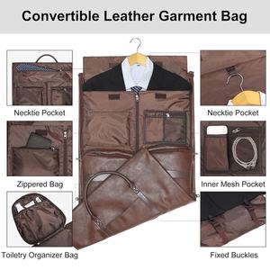 Sac de voyage convertible personnalisé 2 en 1, sac de <span class=keywords><strong>costume</strong></span> suspendu de luxe, sac de voyage pour femme et homme, sac de vêtement en cuir avec poche pour chaussures - Product Image 3