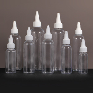 Botellas de plástico PET con boquilla puntiaguda, transparentes, de 100 ml, 120 ml y 250 ml, recipientes para pegamento, para envasar adhesivo para pestañas y pelucas. - Product Image 1