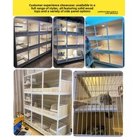 Cage à chat en bois massif à trois niveaux avec grand espace pour l'élevage de chats et design de nid de villa, livraison depuis le Sichuan