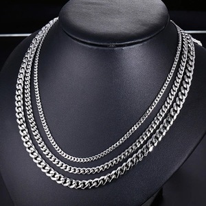 Go Party Hip Hop 3,5mm/5mm/7mm/9mm cadena <span class=keywords><strong>de</strong></span> eslabones cubanos collar pulsera 18K chapado en oro collares <span class=keywords><strong>de</strong></span> acero inoxidable para hombres y mujeres - Product Image 5