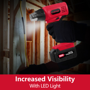 Hehui 20V không khí nóng thổi súng mini Li-Ion không dây hàn nóng Súng thu nhỏ bọc Súng nhiệt - Product Image 3