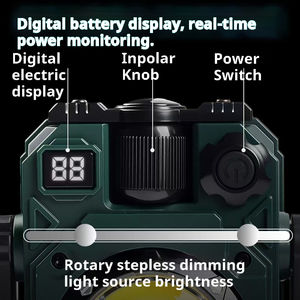 Lampe de <span class=keywords><strong>travail</strong></span> multifonctionnelle Hikeon, lampe de camping, 5 vitesses, LED, base magnétique, charge solaire, compatible avec les voitures, pour les voyages en voiture - Product Image 2