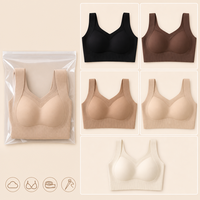 Soutien-gorge sans armatures à bonnets fixes, sans coutures, en dentelle tricotée, bretelles réglables, bonnet 3/4, chaud, 5 couleurs, tailles régulières et grandes tailles pour adultes