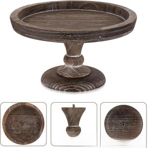 Retro Country Style Wooden Candle Holder <strong>Tray</strong> Turntables Kitchen Decorative <strong>Dessert</strong> Buffet Table Display Stand for Cake Food - Product Image 4