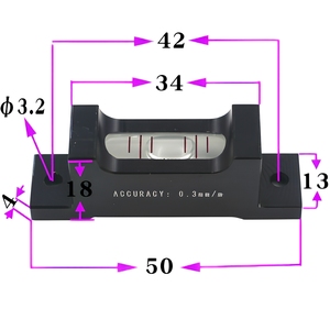 ระดับน้ำอลูมิเนียมขนาดเล็กสำหรับงานอุตสาหกรรม HACCURY ความแม่นยำ 0.3 มม./ม. - Product Image 4