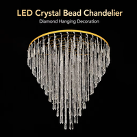 Lustre suspendu en acrylique et perles de cristal Mank pour mariage, décoration de plafond circulaire détachable pour événements de mariage