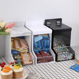 Kokone, dispensador de encimera de acrílico negro, montado en <span class=keywords><strong>la</strong></span> pared, dulces, lavavajillas, cápsulas de lavandería, tapas de contenedores, bolsas de plástico, <span class=keywords><strong>despensa</strong></span> de cocina - Product Image 2