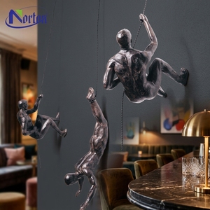Scultura da <span class=keywords><strong>Parete</strong></span> in Metallo Personalizzata per Casa, Hotel e Villa, Arte Decorativa 3D in Bronzo, Statua di Uomo che Si Arrampica - Product Image 2