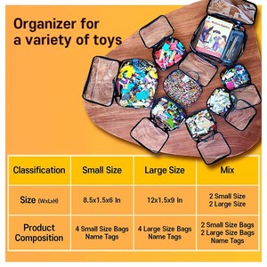 Grand jeux de société Puzzles Toy Legos Toy Packing Pouch Sacs Rectangle noir Mesh Storage Zipper Bag - Product Image 3