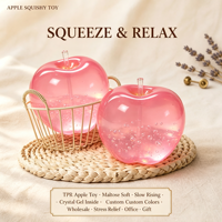 Jouet Squishy Pomme en TPR à Montée Lente, Anti-Stress, Jouet Sensoriel à Presser, Cadeau pour Enfants, Adolescents et Adultes, Vente en Gros