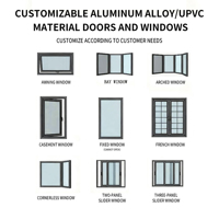 Ventana Corredera de Vidrio con Marco de Aleación de Aluminio Negro, Estilo Rejilla Francesa, Duradera e Insonorizada
