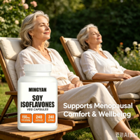 Capsules d'isoflavones de soja de qualité supérieure, soutien de la santé cardiaque, densité osseuse, bien-être, booster d'énergie cellulaire, complément nutritionnel pour femmes