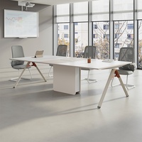 HYZ-259X Ensemble de table et chaises de conférence de bureau en bambou moderne pour 12 personnes, résistant à la chaleur, à la saleté et à la corrosion, idéal pour les petites réunions et les réceptions