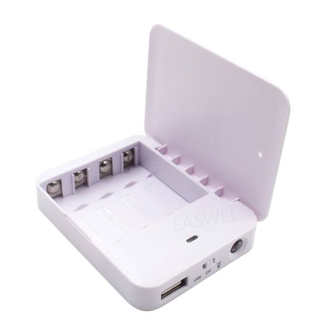4 X AA Battery USB Power Bank Emergency Charger Case for Mobile Phones