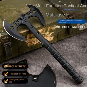 Hacha de Montaña Táctica de Acero Inoxidable de Doble Hoja para Defensa Personal, Estilo Tomahawk, para Supervivencia al Aire Libre y Campismo Industrial - Product Image 1
