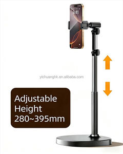 Soporte Metálico Ajustable en Altura para Teléfono Móvil (Negro) para Escritorio, Transmisión en Vivo y Oficina en Casa - Product Image 2