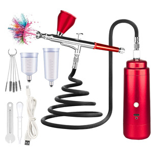 Kit de Aerógrafo de Alimentación por Gravedad, Doble Acción, Velocidad Ajustable, Alimentado por USB, Pistola de Pintura Portátil para Trabajos Artísticos con Accesorios - Product Image 1