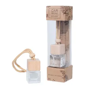 NEWIND Vente en gros de désodorisant suspendu pour voiture 10ml avec couverture en bois d'aromathérapie au parfum fort