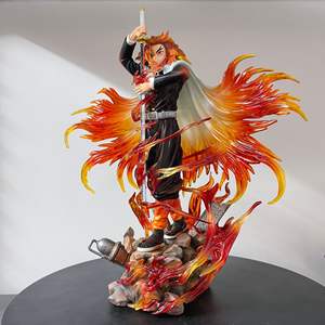 30CM GK demone <span class=keywords><strong>Slayer</strong></span>: Kimetsu No Yaiba Rengoku kyoujourou raccogliere regalo statuetta giapponese Anime Figure in PVC giocattolo - Product Image 3
