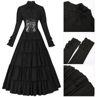 Robe longue élégante de la Renaissance pour femmes, robe de cour médiévale, style irlandais, broderie florale, personnalisation OEM ODM disponible