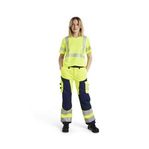 BLAKLADER - 715518113389C44 Pantalón de mujer de alta visibilidad sin bolsillos para uñas Amarillo/Azul marino-EAN 7330509502068 ROPA DE TRABAJO DE LA HI-VIS - Product Image 3