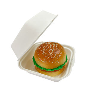 Caja de embalaje de bagazo biodegradable Natural SUMKOKA para Fideos de <span class=keywords><strong>sushi</strong></span>, patatas fritas, caja de hamburguesa perfecta - Product Image 3