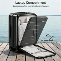 Valise à roulettes extensible de 20 pouces à ouverture frontale avec serrure TSA et port USB pour les voyages d'affaires et de loisirs